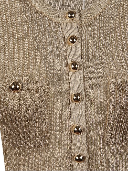 Abito midi in maglia a coste SELF PORTRAIT | SC25011MGOLD